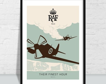 Poster Spitfire: White Cliffs of Dover, Battle of Britain-afdruk