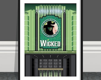 Póster musical de Wicked: Impresión del Teatro Apollo Victoria