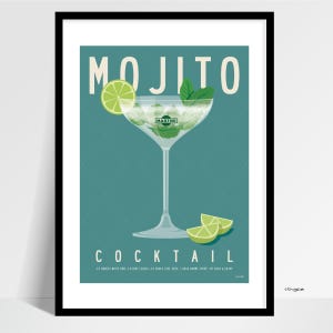 Mojito Cocktail Print: Kitchen Bar Wall Art 50cm x 70cm Print