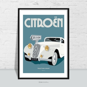 Vintage Citroen Avant Poster: Retro Car Wall Art Print