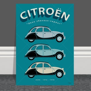 Citroën 2CV Art Print: French Classic Car Poster