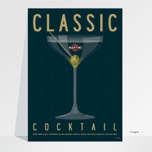 Martini Cocktail Poster Kitchen Print Alcohol Wall Art Print Martini Cocktail Print Kitchen Wall Art Cocktail Bar Poster Martini Art Gift