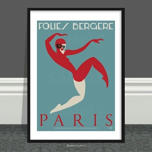 Folies Bergere Art Deco Print: Vintage Paris French Poster
