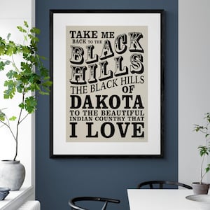 Black Hills of Dakota Art Print: Calamity Jane Song Lyrics Poster