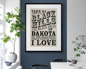Black Hills of Dakota Art Print: Calamity Jane Song Lyrics Poster