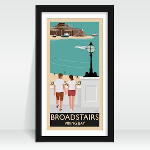 Broadstairs Viking Bay Art Print: Kent Travel Poster