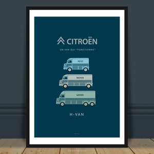 Vintage Citroën H Van Poster: French Wall Art Print