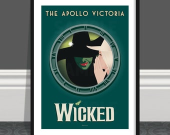 Póster del musical Wicked: Impresión artística del Teatro Apollo