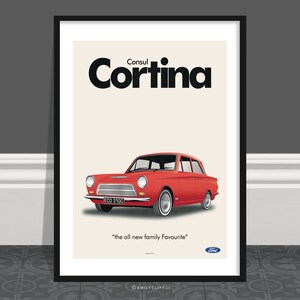 Ford Cortina Mk1 Poster: Retro Classic Car Print
