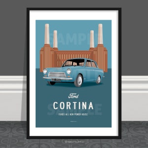 Ford Cortina MK1 Print: Retro Classic Car Wall Art