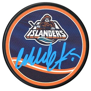Wendel Clark Autographed New York Islanders Reverse Retro 2.0 Puck
