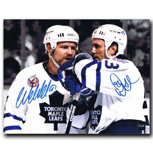 Wendel Clark and Doug Gilmour Toronto Maple Leafs Dual Autographed 8x10 Photo
