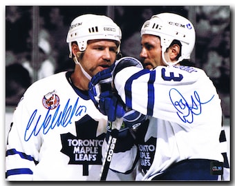 Wendel Clark and Doug Gilmour Toronto Maple Leafs Dual Autographed 8x10 Photo