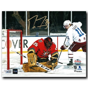 Framed Marc-Andre Fleury Chicago Blackhawks Autographed 8 x 10 Red Jersey  Making Save Photograph