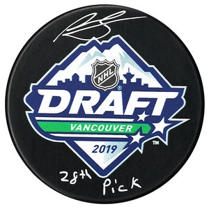 Ryan Suzuki Carolina Hurricanes Autographed 2019 Inscribed Draft Puck