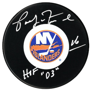 Pat LaFontaine Autographed New York Islanders HOF Inscribed Puck