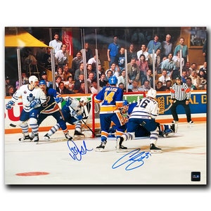 Curtis Joseph and Doug Gilmour Toronto Maple Leafs Dual Autographed 11x14 Photo