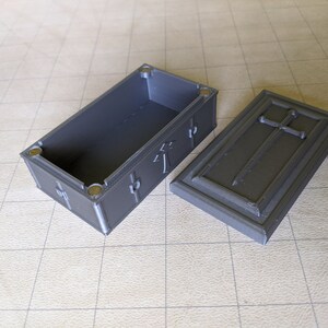 Coffin Mini Dice Case Dungeons and Dragons , Mini Dice Coffin RPG Dice Case, 10mm-12mm Dice Case image 4