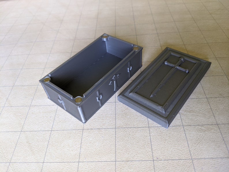 Coffin Mini Dice Case Dungeons and Dragons , Mini Dice Coffin RPG Dice Case, 10mm-12mm Dice Case image 4