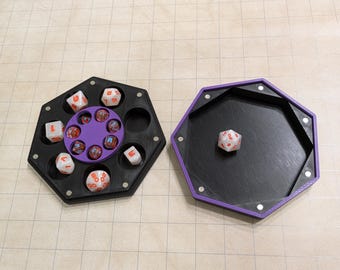 Dubbele reguliere en mini-RPG-dobbelsteenkoffer en dobbelsteenlade Dungeons and Dragons