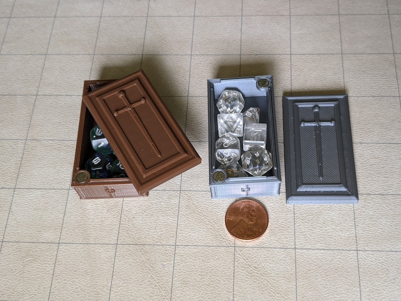 Coffin Mini Dice Case Dungeons and Dragons , Mini Dice Coffin RPG Dice Case, 10mm-12mm Dice Case image 1