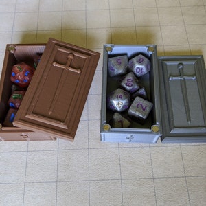 Coffin Mini Dice Case Dungeons and Dragons , Mini Dice Coffin RPG Dice Case, 10mm-12mm Dice Case image 9