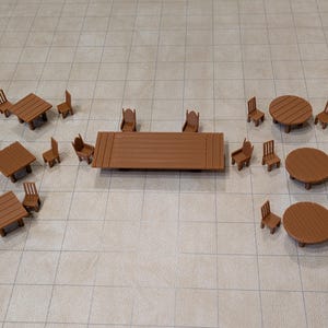Tables and Chairs Set Dungeons and Dragons Scenery