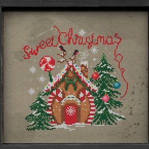 Sweet Christmas Cross Stitch Pattern: Santa, Winter Sampler (PDF Download)