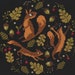 Squirrel Party, acorn, oak, leaf, campfire, cross stitch pattern, cottagecore, camp, adventurecore, camping, travel