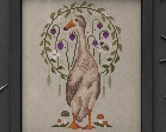 Borduurpatroon Eend en Gans: Cottagecore Boerderijborduurwerk (PDF-patroon)