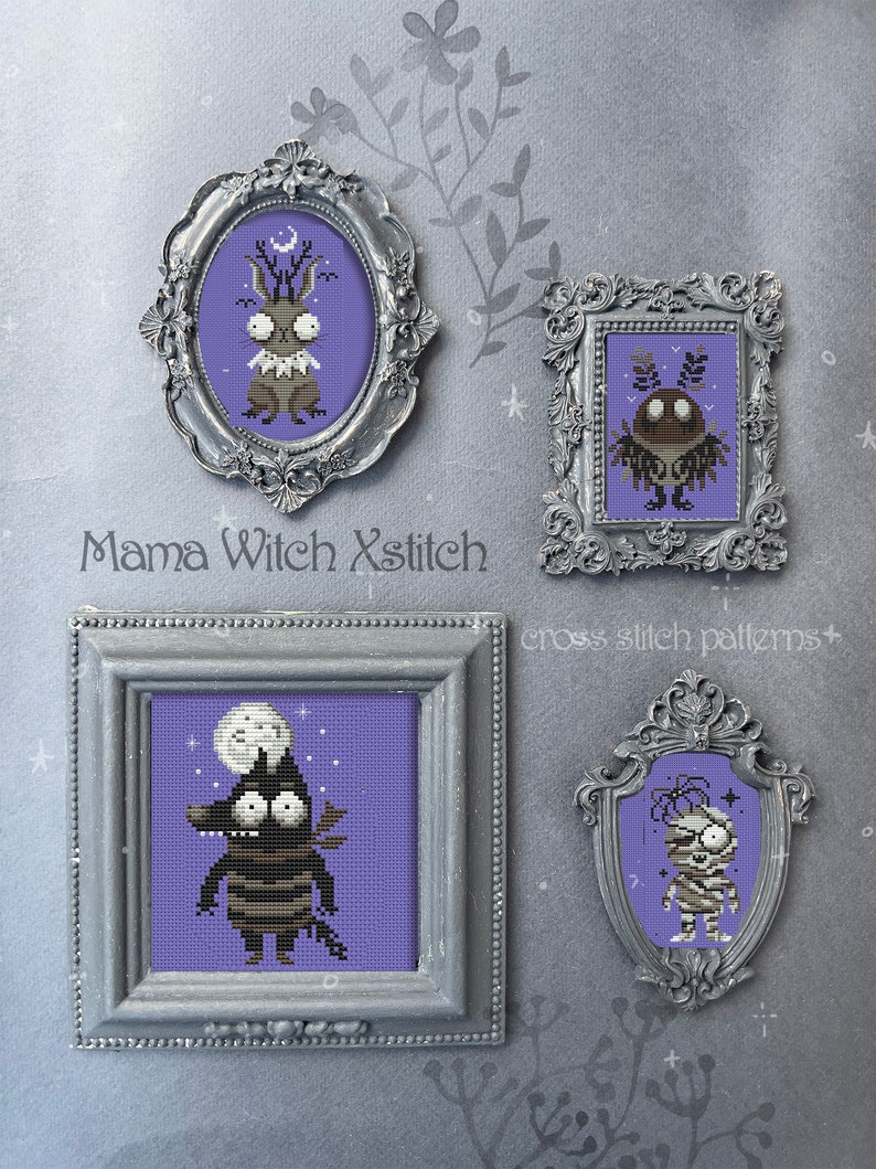 Creepy Wolfbane Skeleton Cross Stitch Pattern: Witchy Fall Design (PDF ...