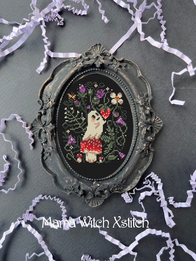 Flower Ghost from Mama Witch Cross Stitch on Etsy