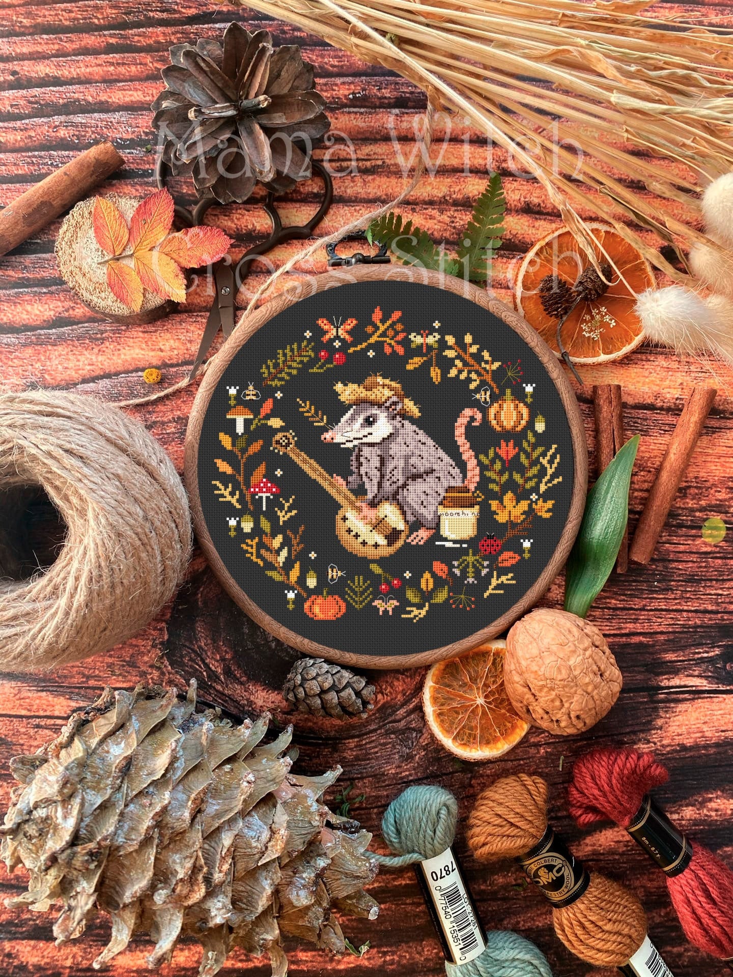 Possum Cross Stitch Pattern Opossum Cross Stitch Fall Cross - Etsy UK