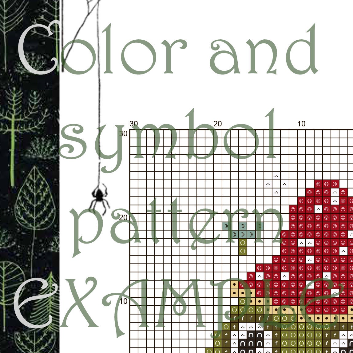 Christmas Squirrel Cross Stitch Pattern: Winter Santa Ornament (PDF ...