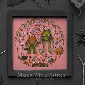 AMMO88 Frog Cross Stitch Pattern: Goblincore Cottagecore Embroidery (PDF Pattern) image 3