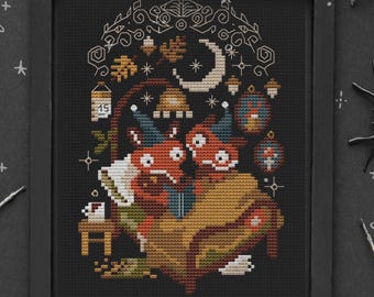 Fox Christmas Cross Stitch Pattern: Cozy New Year Embroidery (PDF Pattern)