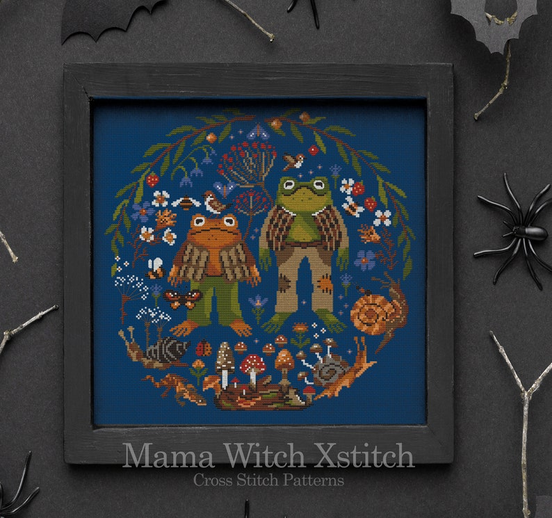 AMMO88 Frog Cross Stitch Pattern: Goblincore Cottagecore Embroidery (PDF Pattern) image 8