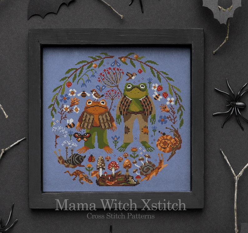 AMMO88 Frog Cross Stitch Pattern: Goblincore Cottagecore Embroidery (PDF Pattern) image 4