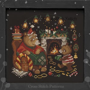 Christmas Bears Cross Stitch Pattern: Winter Santa Sampler (Digital Download)