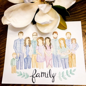 Watercolor Family Portrait - Etsy