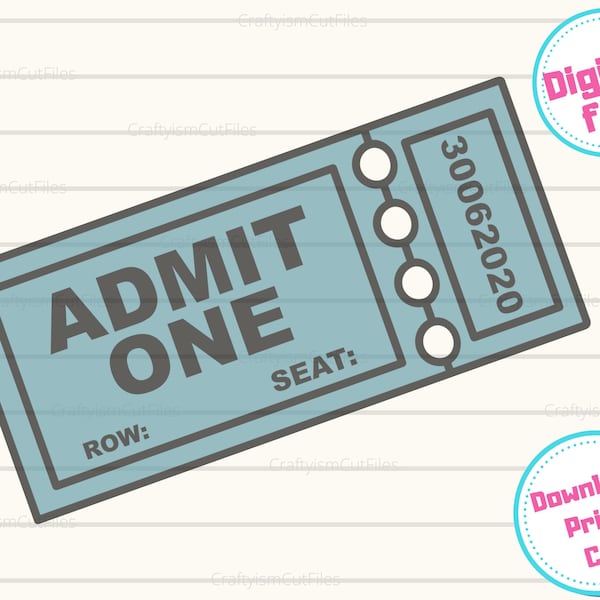 Admit One Ticket Clipart - Etsy