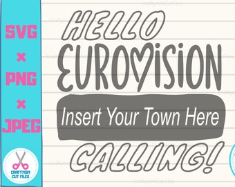 Cita de resultados de Eurovisión en formato SVG, fiesta de Eurovisión en formato SVG, clipart del concurso de canciones, decoración de fiestas nocturnas en casa, archivo de corte para Cricut Silhouette
