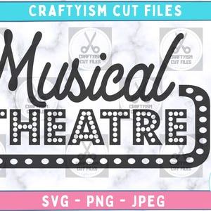 Teatro musical SVG, hora del espectáculo SVG, noche de teatro SVG, arte de escenario retro vintage, clipart de escenario musical, archivo de corte para Cricut Silhouette