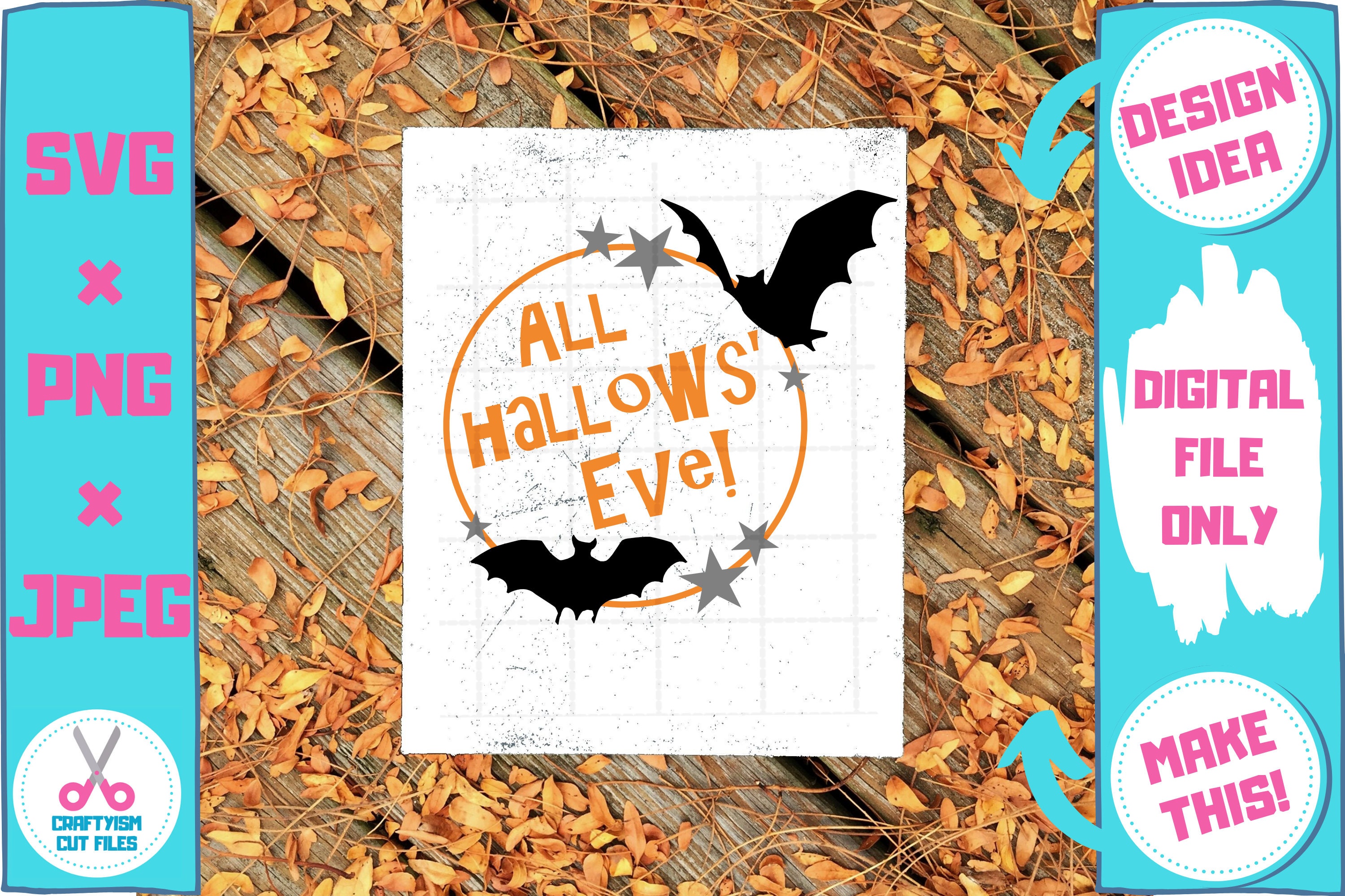 All Hallows Eve SVG, Bats Wreath SVG, Halloween Party Décor, Cut File ...