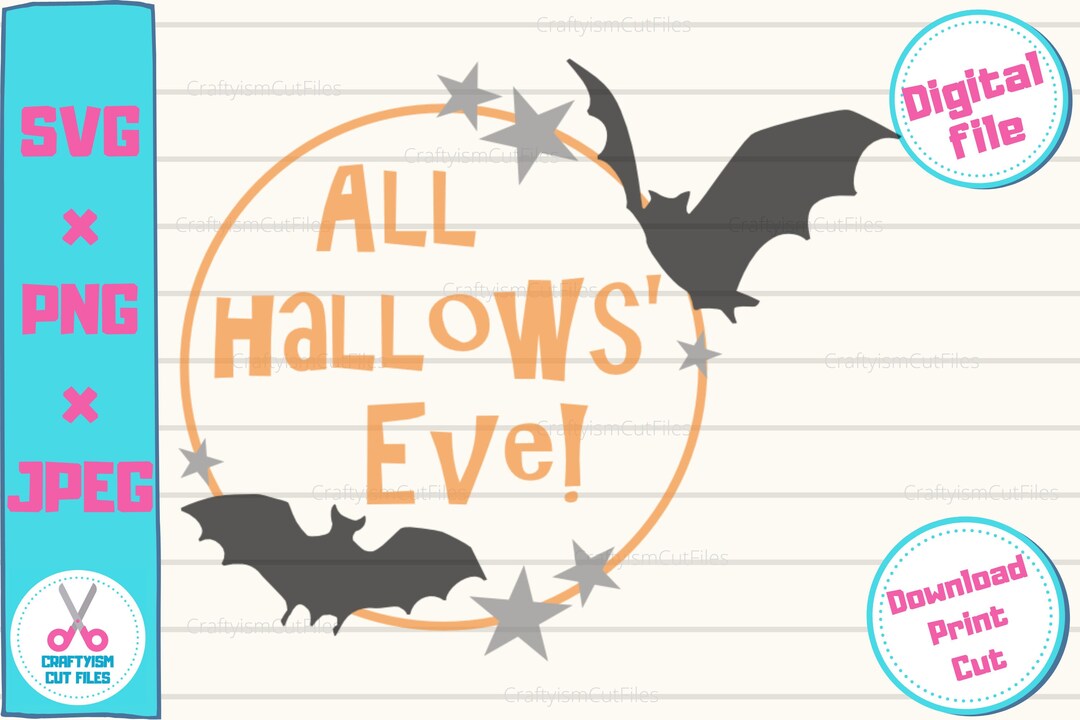 All Hallows Eve SVG, Bats Wreath SVG, Halloween Party Décor, Cut File ...