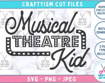 Musical Theatre Kid SVG: Retro Stage Sign Clipart (Digital Download)