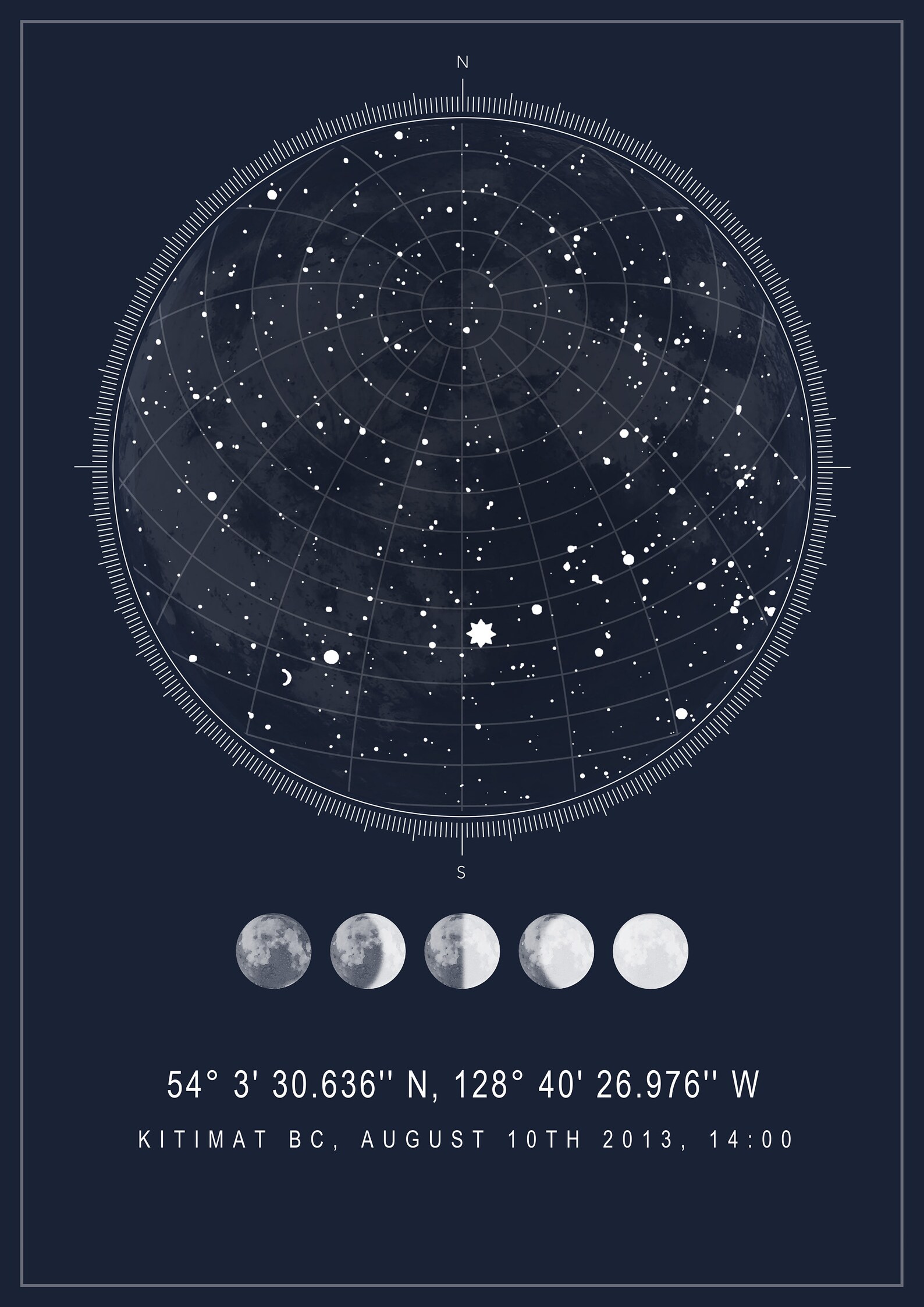 Mapa de la estrella personalizado mapa de la estrella Etsy