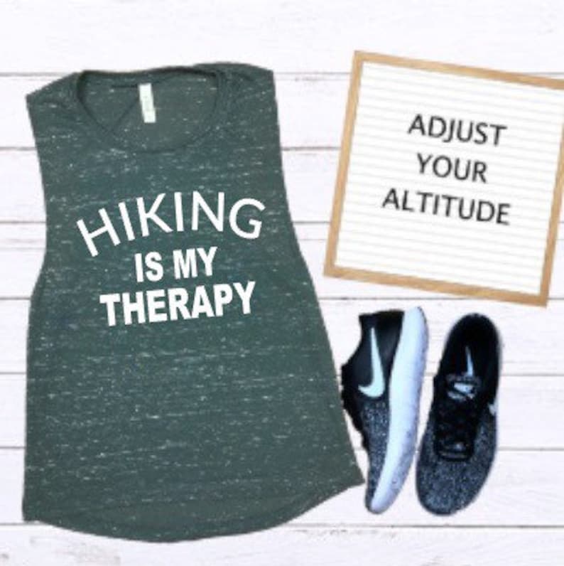 Hiking is my Therapy Women\u2019s Muscle Tank