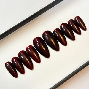 Berry Cherry jelly Press on Nails | Fake Nails | False Nails | hand painted nails | Glue on nails | Sets of 10 and 20 nails | red nails