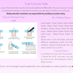 Classic Red Press On Nails, Hand painted custom nails, Luxury press ons image 3